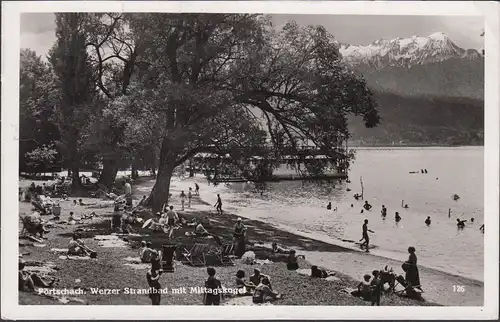 Pörtschach a. Wörthersee, Werzer Beachbad avec le godet de midi, couru 1939
