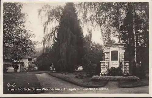 Pörtschach a. Wörthersee, Anlagen mit Koschat Denkmal, gelaufen 1928