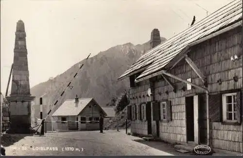 AK Loiblpass, Grenze Deutschland- Südslavien, Schlagbaum, gelaufen 1957