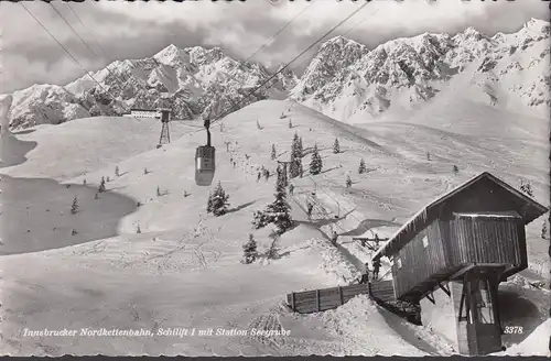 Innsbruck, Nordkettenbahn, Schilift I mit Station Seegrube, ungelaufen