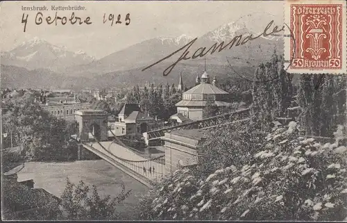 Innsbruck, Kettenbrücke, gelaufen 1923