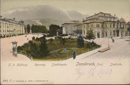 Innsbruck, Hofburg, Rennweg, Stadttheater, Salles de ville, inachevé- date 1903