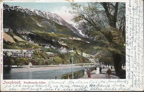 Innsbruck, Ferdinands Allee, gelaufen 1953