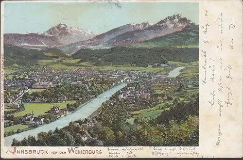 Innsbruck von der Weiherburg, gelaufen 1900