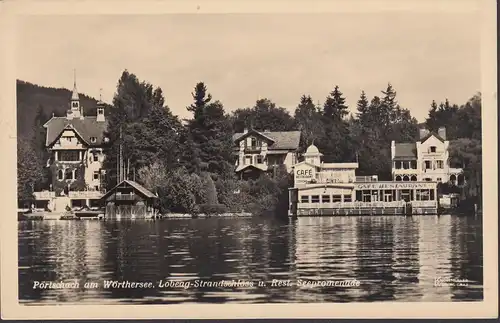 Pörtschach a. Wörthersee, Lobeag Strandschloss, Restaurant Seepromenade, gelaufen 1934