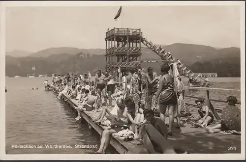 Pörtschach a. Wörthersee, Strandbad, Wasserrutsche, gelaufen 1930