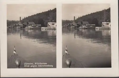 AK Kärnten, Blick gegen Schrottenburg, Stereo AK, ungelaufen