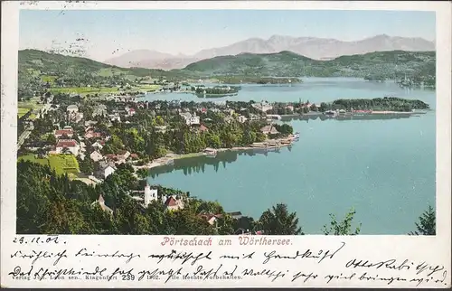 Pörtschach a. Wörthersee, vue panoramique, couru en 1902