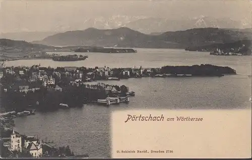 Pörtschach am Wörthersee, Panoramaansicht, ungelaufen