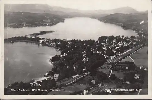 Pörtschach am Wörthersee, Fliegeraufnahme, gelaufen 194?