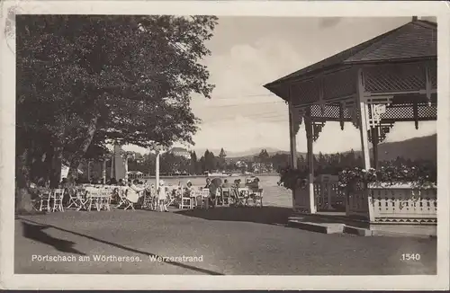 Pörtschach a. Wörthersee, Werzerstrand, Pavillon, gelaufen 1929