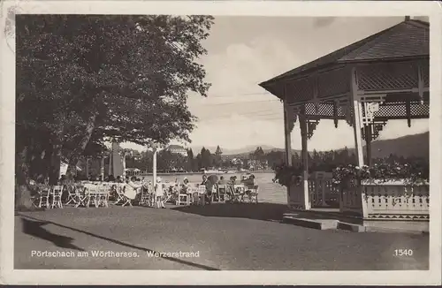 Pörtschach a. Wörthersee, Werzerstrand, pavillon, couru 1929
