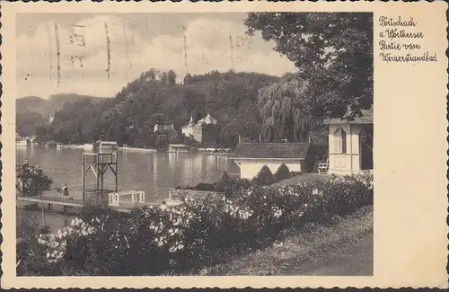 Pörtschach a. Wörthersee, Partie vom Werzerstrandbad, gelaufen 1937