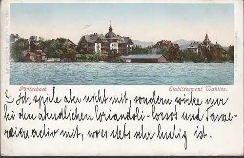 Pörtschach a. Wöthersee, Etablissement Wahlississ, couru 1900