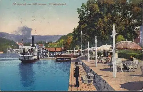 Pörtschach a. Wörthersee, plage de choix, mouillage, vapeur, couru 1917