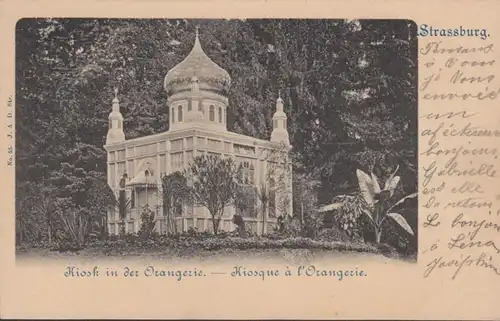 CPA Strasbourg Kiosque en Orangerie, couru en 1899