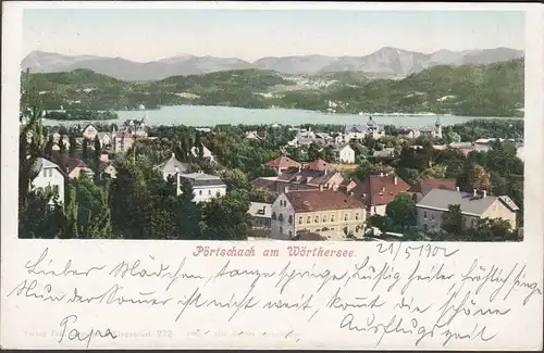Pörtschach am Wörthersee, Vue de la ville, inachevé- date 1902
