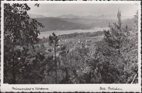 Krumpendorf am Wörthersee, Panoramaansicht, ungelaufen- datiert 1952