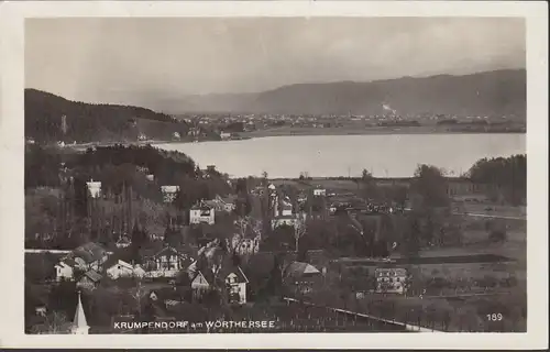 Krumpendorf am Wörthersee, Panoramaansicht, gelaufen 1930