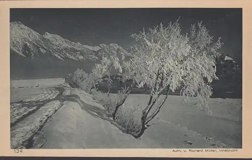 Innsbruck, Partie am Inn im Winter, ungelaufen