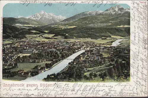 Innsbruck gegen Süden, gelaufen 1902