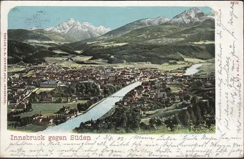 Innsbruck gegen Süden, gelaufen 1902