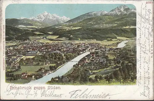 Innsbruck gegen Süden, gelaufen 1902