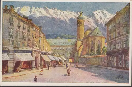 Innsbruck, Burggraben, Künstler AK, gelaufen 1921