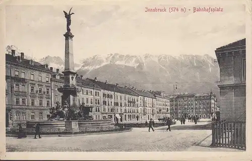 Innsbruck, Bahnhofsplatz, ungelaufen