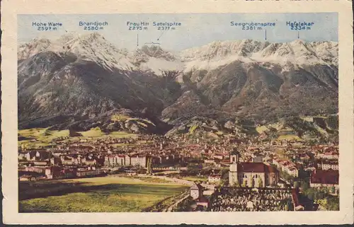 Innsbruck mit Nordkette, gelaufen 1931