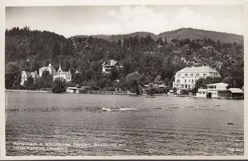 Pörtschach a. Wörthersee, Westbucht mit Hotel Columbia, ungelaufen