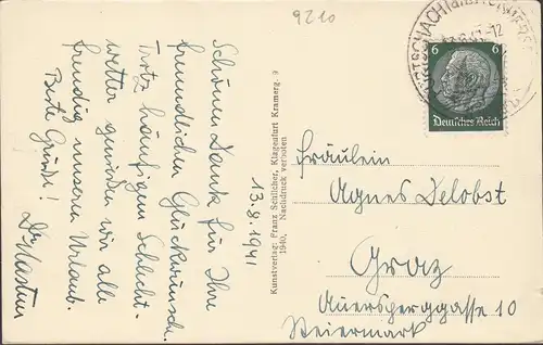 Pörtschach a. Wörthersee, motif de plage, couru 1941