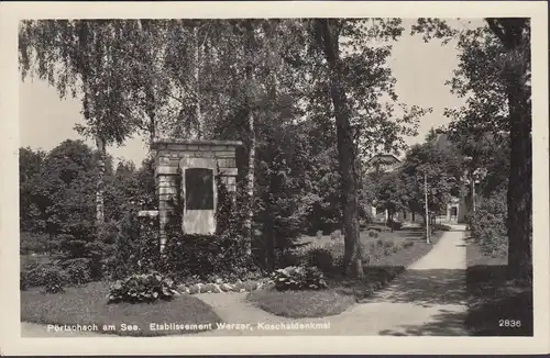 Pörtschach a. Wörthersee, Etablissement Werzer, Monument de Koschat, non-franchi- date 1929