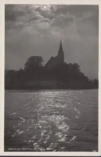 AK Maria Wörth, Abendstimmung, Stiftskirche, gelaufen 1930