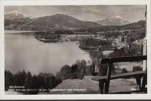 Blick von der Zillhöhe gegen Krumpendorf und Dobratsch, ungelaufen