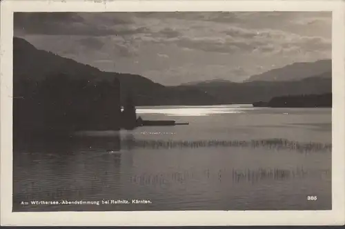 Abendstimmung am Wörthersee mit Reifnitz, gelaufen 1927