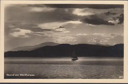 Soirée au lac Wörthersee, voilier, incurvée