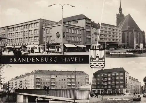 Brandenburg, Warenhaus, Markt, Friedensbrücke, gelaufen 1973