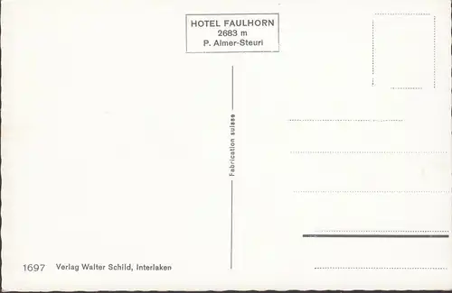 Bern, Grindelwald, Faulhorn, Finsteraarhorno, Hotel Faulehorin, inachevé