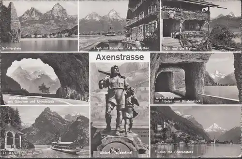 Axenstrasse, Schillerstein, Flüelen, Telldenkmal, gelaufen 1957