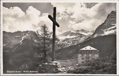 Simplon- Kulm, Hotel Bellevue, gelaufen 1952