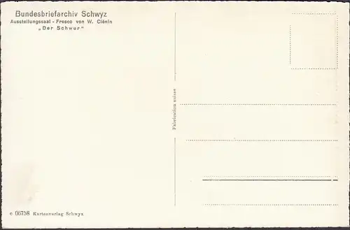 Schwyz, Archives fédérales des lettres, Salle d'exposition, Le serment, inachevé