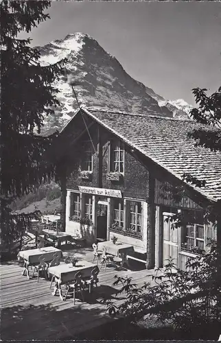 Grindelwald, Hotel zur Aellfluh mit Eiger und Jungfrau, ungelaufen