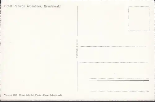 Grindelwald, Hôtel et Pension Vue Alpen, inachevé