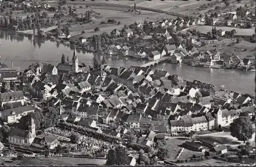 Pierre sur le Rhin, vue de la ville, photo de l'avion, incurvée