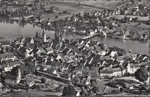Stein am Rhein, Stadtansicht, Fliegeraufnahme, ungelaufen