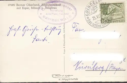 Oberland bernois, souffleur d'alphores avec Eger, couru en 1956