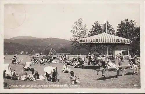 Pörtschach a. Wöthersee, bain de plage de l'hôtel de parc, couru 1927