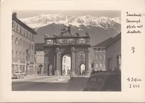 Innsbruck, Triumphpforte mit Nordkette, G. Defner, ungelaufen