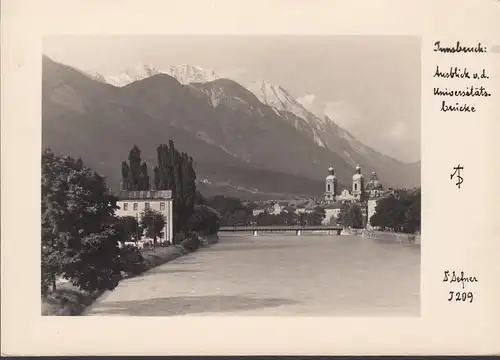 Innsbruck, Blick von der Universitätsbrücke, G. Defner, ungelaufen